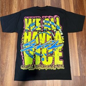 Evil Vice Black Graphic Tee with Multicolor Design